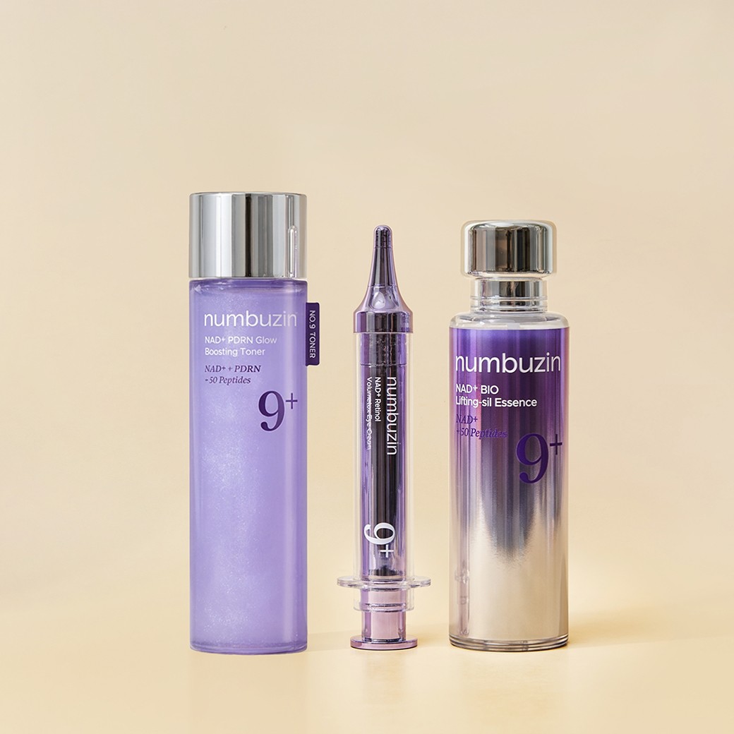 SET numbuzin No.9 NAD+ Retinol Eye Cream + BIO Lifting-sil Essence + PDRN Glow Boosting Toner