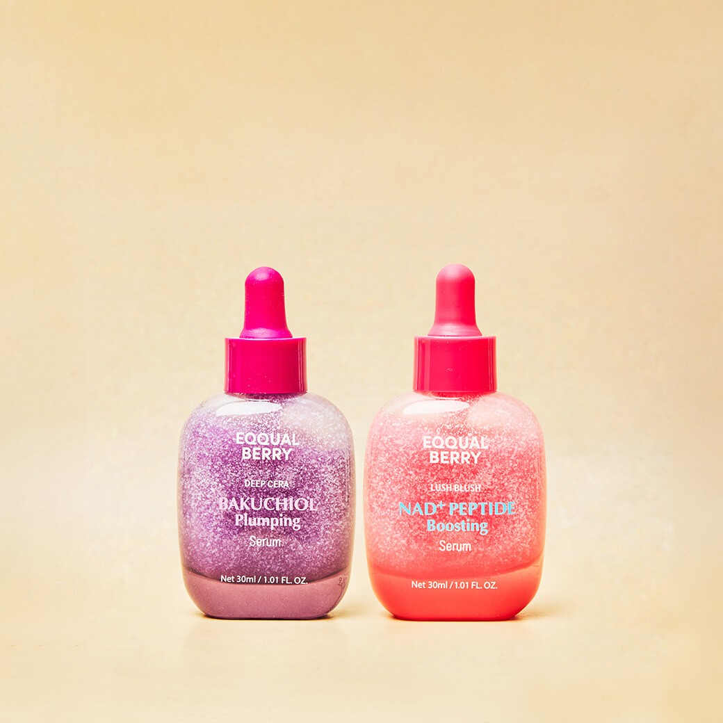 SET EQQUALBERRY NAD+ Peptide Boosting Serum + Bakuchiol Plumping Serum