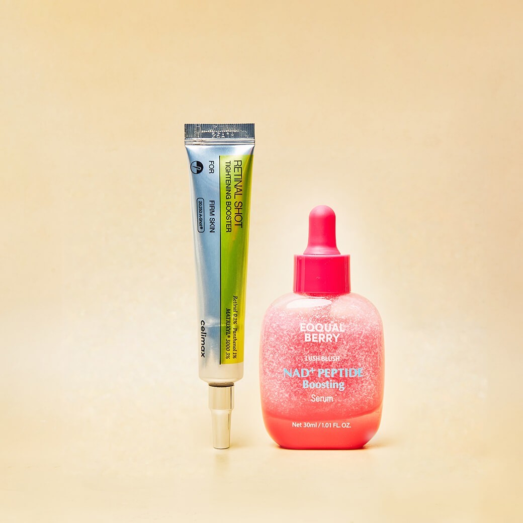 SET EQQUALBERRY NAD+ Peptide Boosting Serum + Celimax The Vita A Retinal