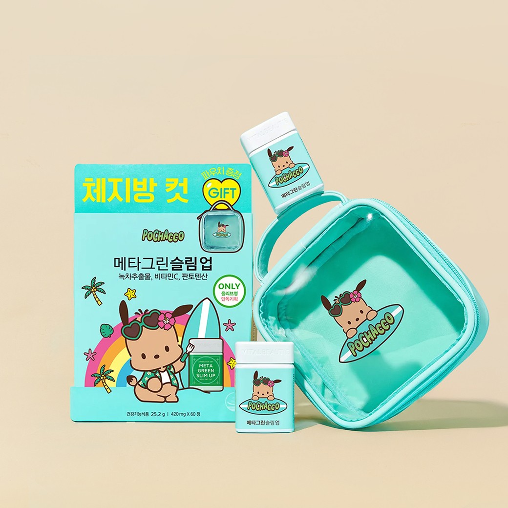 VITAL BEAUTIE Meta Green Slim Up X Pochacco 60 Tablets