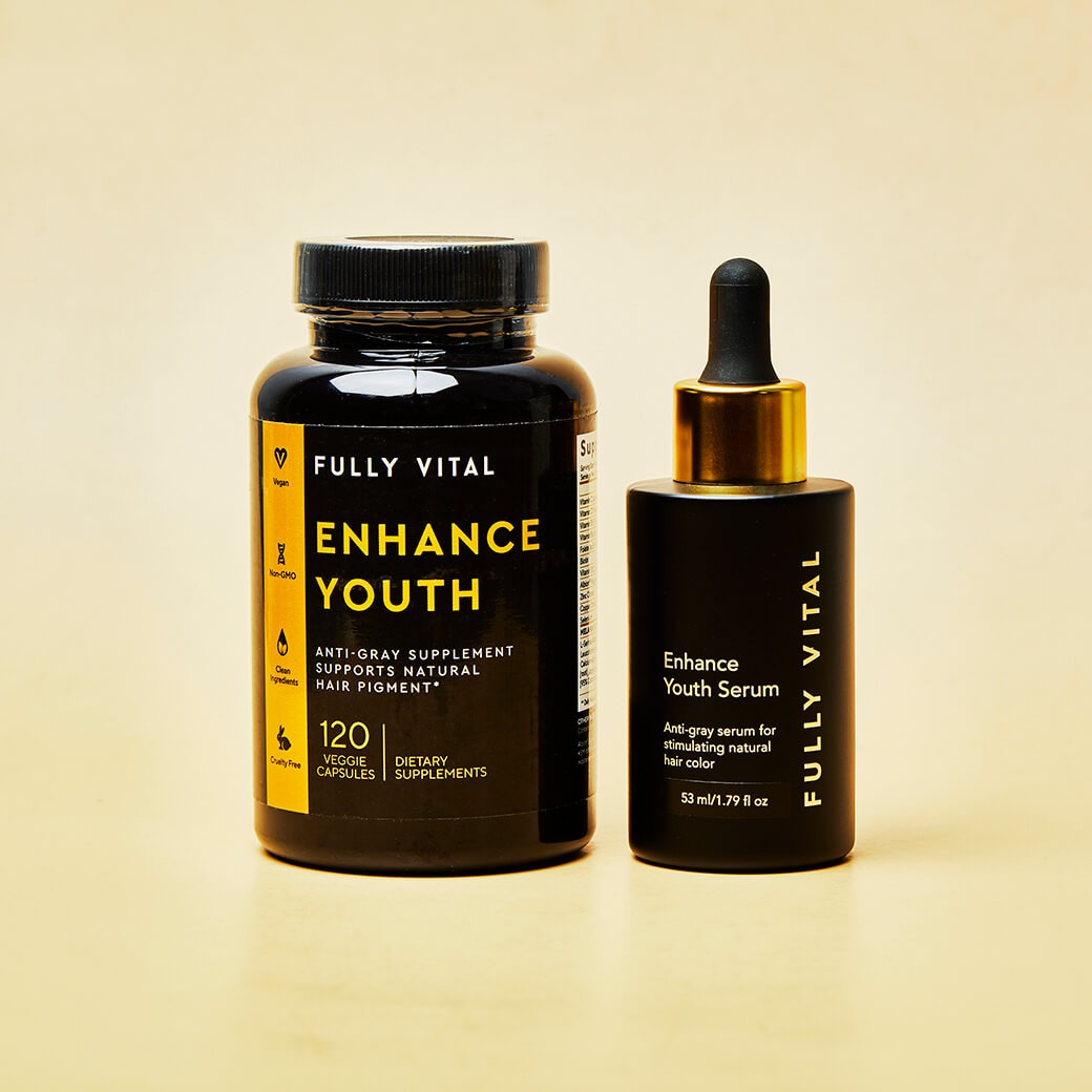 SET FULLY VITAL Enhance Youth Anti-Gray Vitamins + Anti-Gray Serum