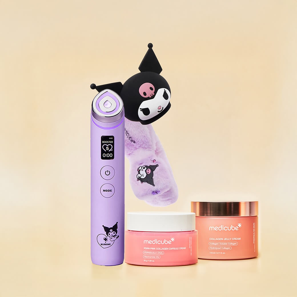 SET Medicube AGE-R Booster Pro (Kuromi) + PDRN Pink Peptide Serum + Medicube jelly