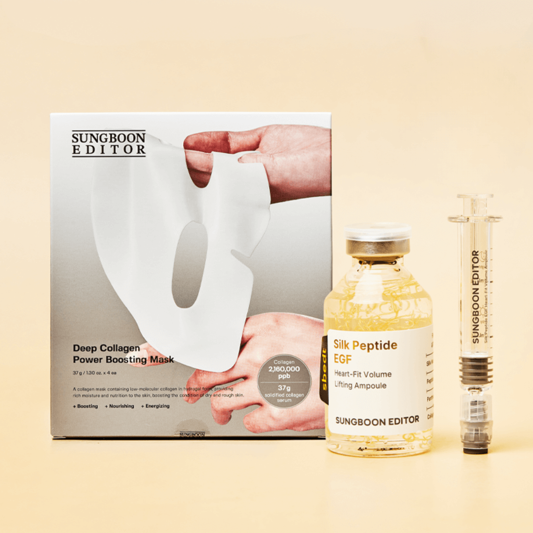 SET SUNGBOON EDITOR Deep Collagen Power Boosting Mask + Silk Peptide EGF Ampoule