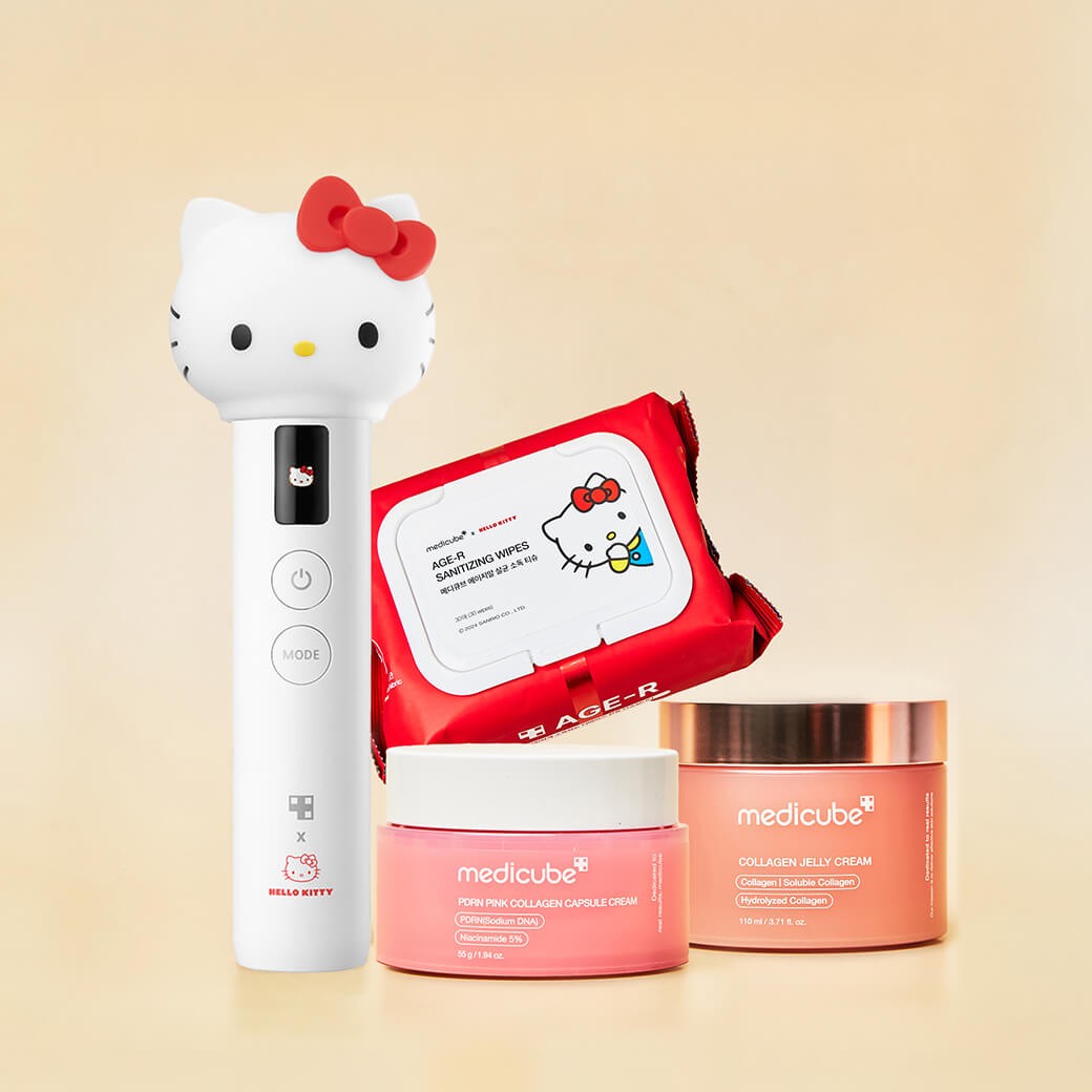 SET Medicube Booster Pro X Hello Kitty + PDRN Pink Serum + Medicube jelly