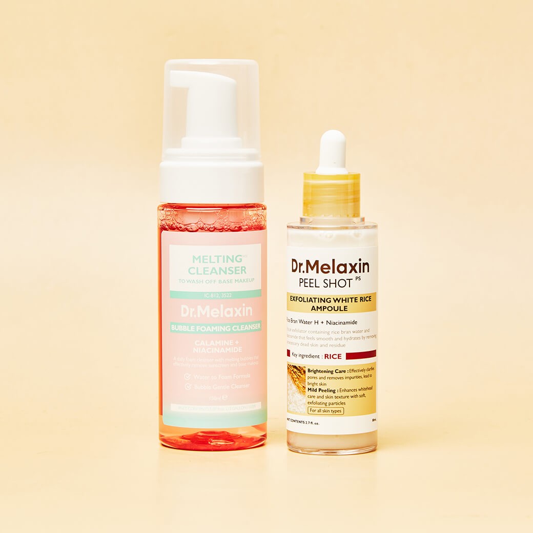 SET Dr.Melaxin Melting Cleanser 150 ml + Dr.Melaxin Peel Shot Exfoliating White Rice Ampoule 80 ml