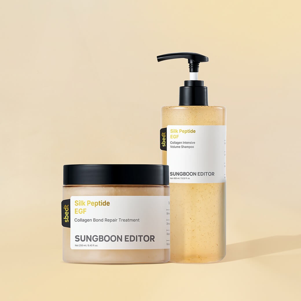 SET SUNGBOON EDITOR Silk Peptide EGF Collagen Volume Shampoo + Repair Treatment