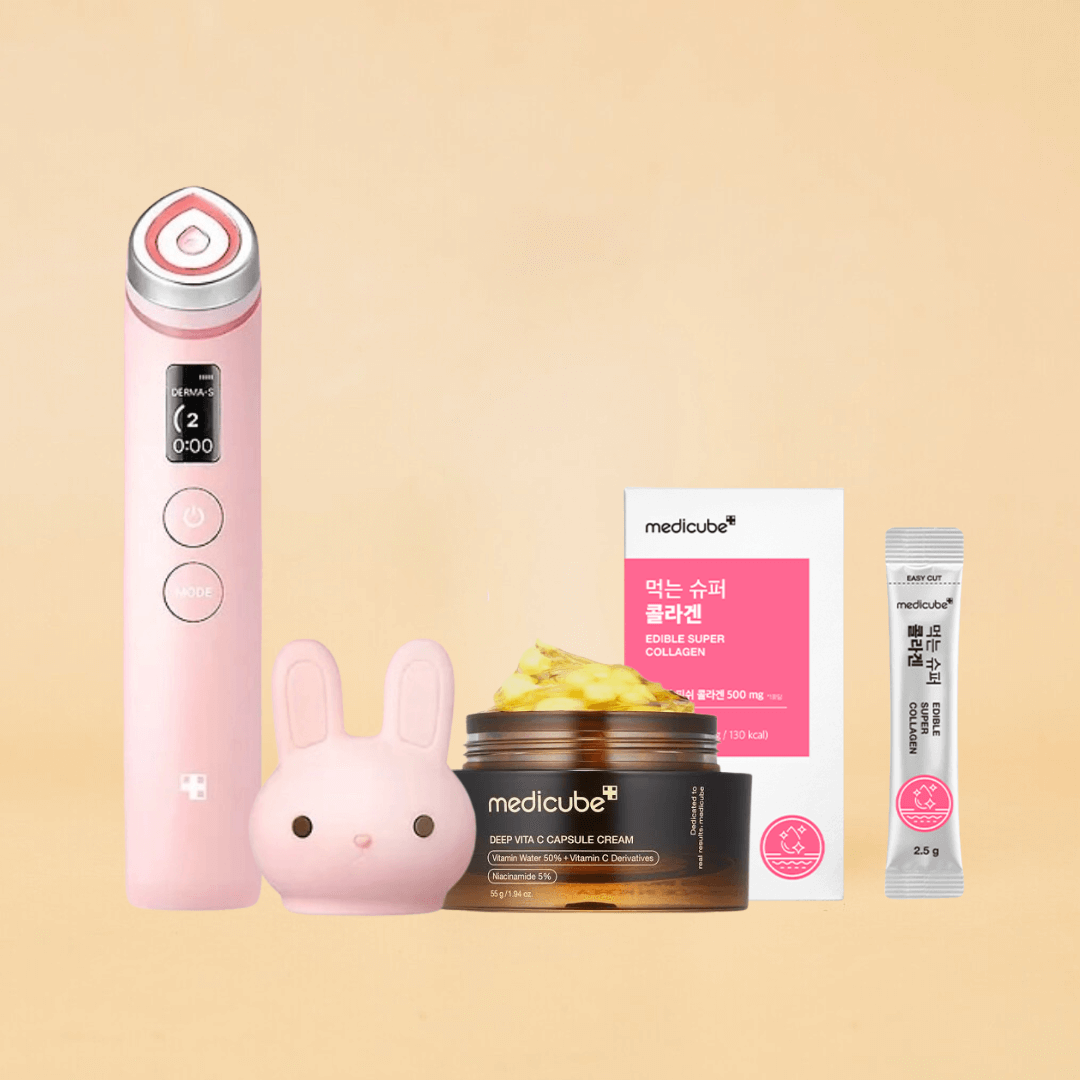 SET Medicube Booster Pro Pink + Vita C Capsule cream + Edible Super Collagen
