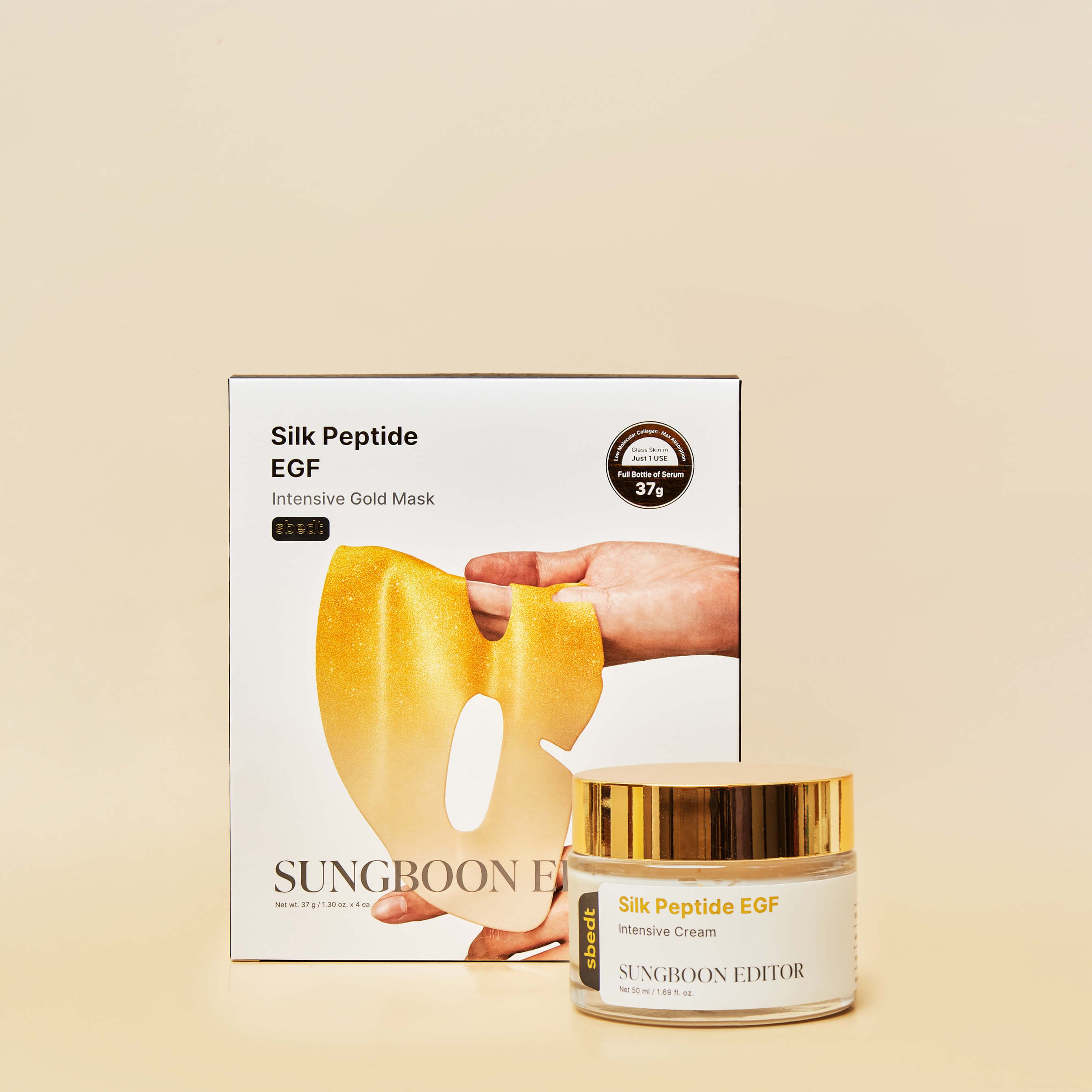 SET SUNGBOON EDITOR Silk Peptide EGF Intensive Cream + Peptide EGF Gold Mask