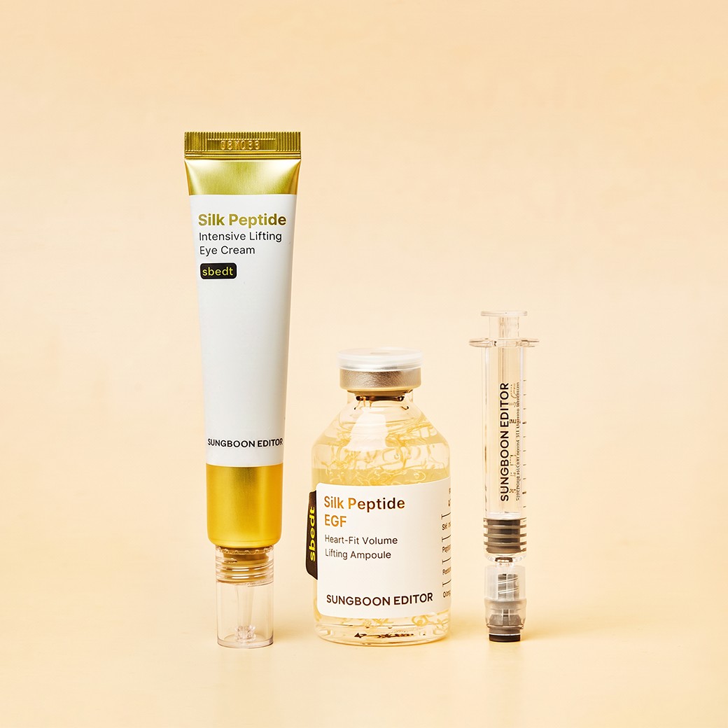 SET SUNGBOON EDITOR Silk Peptide EGF Heart Fit Volume Lifting Ampoule + Intensive Lifting Eye Cream