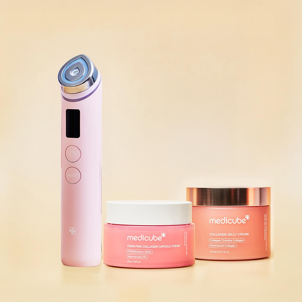 SET Medicube AGE-R Booster Pro Pink + PDRN Pink Peptide Serum + Medicube jelly