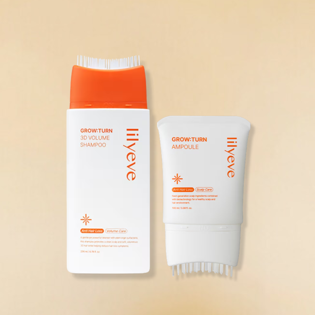SET lilyeve Grow:Turn 3D Volume Shampoo 200 ml + lilyeve Grow:Turn Exosome Brush Ampoule 100 ml
