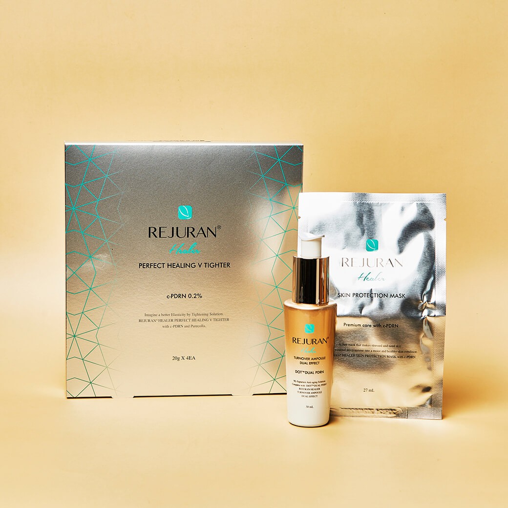 SET REJURAN Healer Turnover Ampoule Dual Effect Dot Dual PDRN (30ml + Healer Skin Protection Mask 1 แผ่น) + V Tighter 1 กล่อง