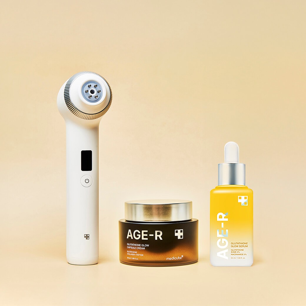 SET Medicube AGE-R Ultra Tune Device + Glutathione Cream + Glutathione Glow Serum