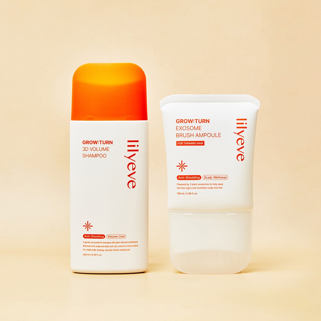 SET lilyeve Grow:Turn 3D Volume Shampoo 200 ml + lilyeve Grow:Turn Exosome Brush Ampoule 100 ml