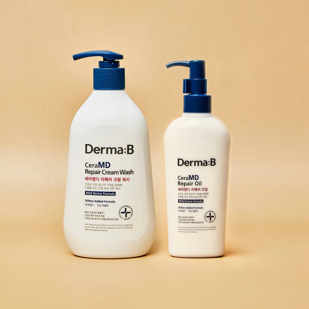SET Derma:B CeraMD Repair Cream Wash 400ml + CeraMD Repair Oil 200ml